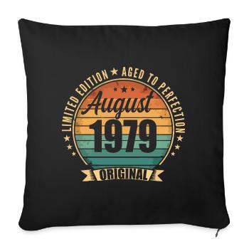 Vintage Août 1979 Anniversaire Édition Limitée  - Housse de coussin décorative 45 x 45 cm - noir - Devant