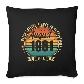 Vintage August 1981 Jubiläums-Limited Edition - Sofakissenbezug 45 x 45 cm - Schwarz - Vorne