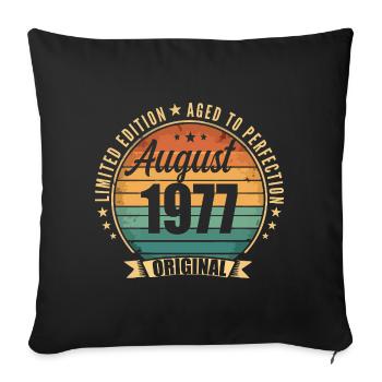 Vintage Août 1977 Anniversaire Édition Limitée  - Housse de coussin décorative 45 x 45 cm - noir - Devant