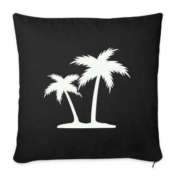 Palmeninsel Silhouette - Sofakissenbezug 45 x 45 cm - Schwarz - Vorne