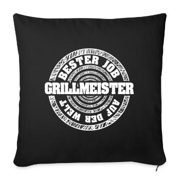 Profession: Grill Master - Sofa pillowcase 17,3'' x 17,3'' (45 x 45 cm) - black - Front