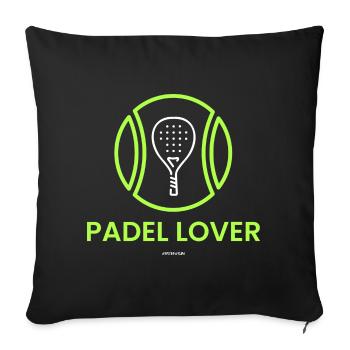 Amoureux du padel - Housse de coussin décorative 45 x 45 cm - noir - Devant
