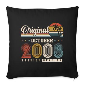 Original 2008 – 18th Birthday Vintage Retro - Sofa pillowcase 17,3'' x 17,3'' (45 x 45 cm) - black - Front