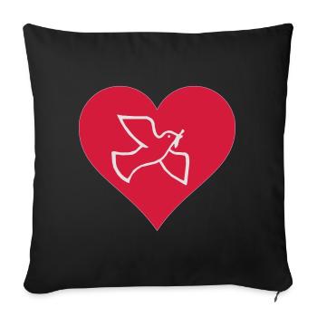 Coeur de colombes - Housse de coussin décorative 45 x 45 cm - noir - Devant
