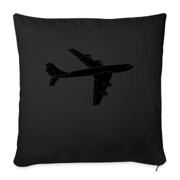 airplane - Sofa pillowcase 17,3'' x 17,3'' (45 x 45 cm) - black - Front