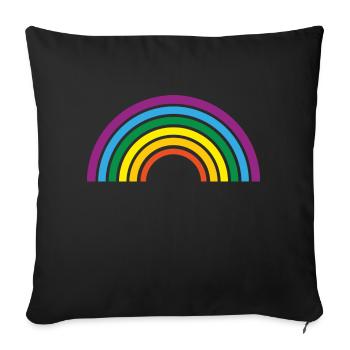 Regenbogen - Sofakissenbezug 45 x 45 cm - Schwarz - Vorne