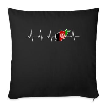 I love Afghanistan - heartbeat - Sofa pillowcase 17,3'' x 17,3'' (45 x 45 cm) - black - Front