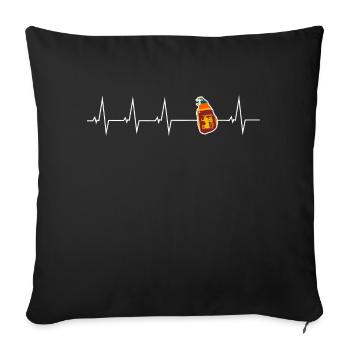 I love Sri Lanka - heartbeat - Sofa pillowcase 17,3'' x 17,3'' (45 x 45 cm) - black - Front