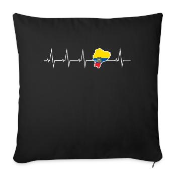 I love Ecuador - heartbeat - Sofa pillowcase 17,3'' x 17,3'' (45 x 45 cm) - black - Front