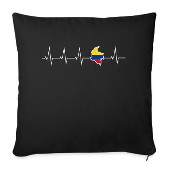 I love Colombia - heartbeat - Sofa pillowcase 17,3'' x 17,3'' (45 x 45 cm) - black - Front