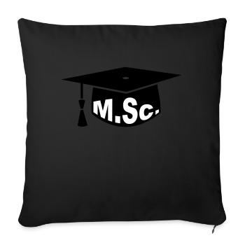 Doktorhut - Master - Sofakissenbezug 45 x 45 cm - Schwarz - Vorne