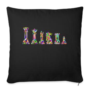 chess - Sofa pillowcase 17,3'' x 17,3'' (45 x 45 cm) - black - Front