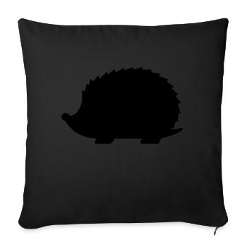 Igel Silhouette Idee Geschenk Tier klein - Sofakissenbezug 45 x 45 cm - Schwarz - Vorne
