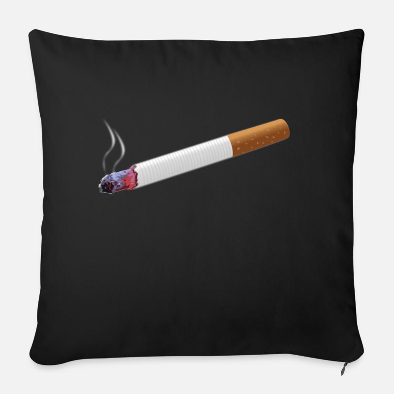cigarette - Housse de coussin décorative 45 x 45 cm - noir