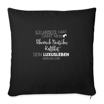 Rheinisch-Deutsches Kaltblut Pferd Geschenk - Sofakissenbezug 45 x 45 cm - Schwarz - Vorne