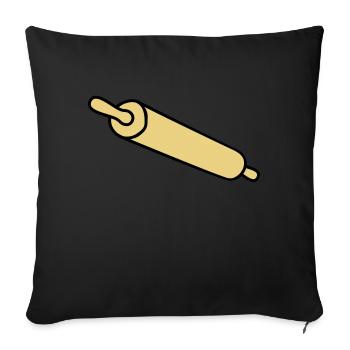 rolling_pin - Sofakissenbezug 45 x 45 cm - Schwarz - Vorne