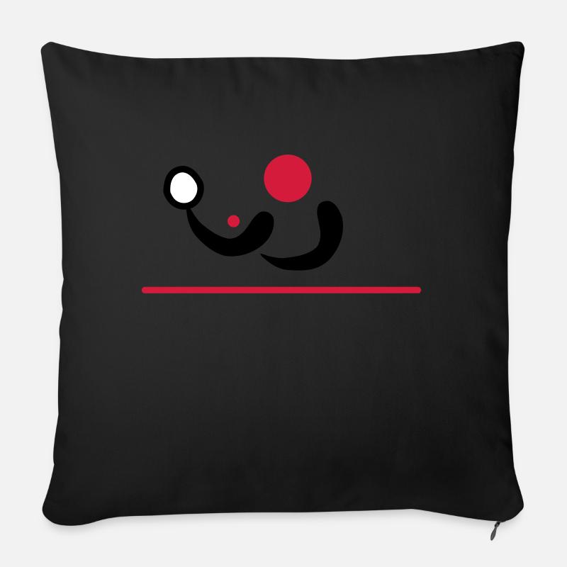 Tennis de table - Joueur avec ballon (Tennis de table) - Housse de coussin décorative 45 x 45 cm - noir