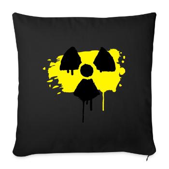 radio active sign as graffiti - Sofa pillowcase 17,3'' x 17,3'' (45 x 45 cm) - black - Front