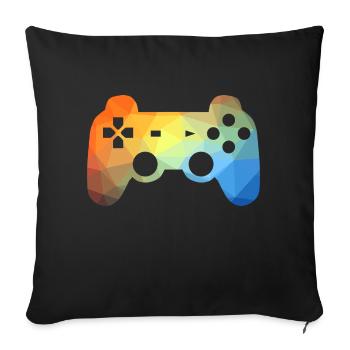 Colorful gaming controller - Sofa pillowcase 17,3'' x 17,3'' (45 x 45 cm) - black - Front
