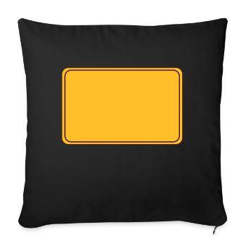 Ortsschild leer - Sofakissenbezug 45 x 45 cm - Schwarz - Vorne
