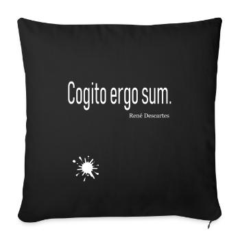 Cogito ergo sum. René Descates - Sofa pillowcase 17,3'' x 17,3'' (45 x 45 cm) - black - Front