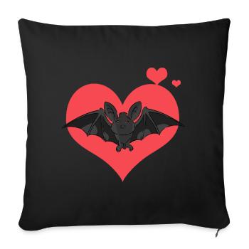 bat - Sofa pillowcase 17,3'' x 17,3'' (45 x 45 cm) - black - Front
