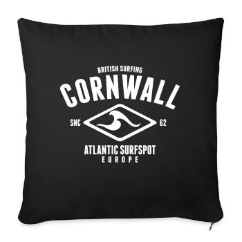 CORNWALL SURF TSHIRT - Sofakissenbezug 45 x 45 cm - Schwarz - Vorne
