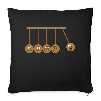 Newton pendulum physics - Sofa pillowcase 17,3'' x 17,3'' (45 x 45 cm) - black - Front
