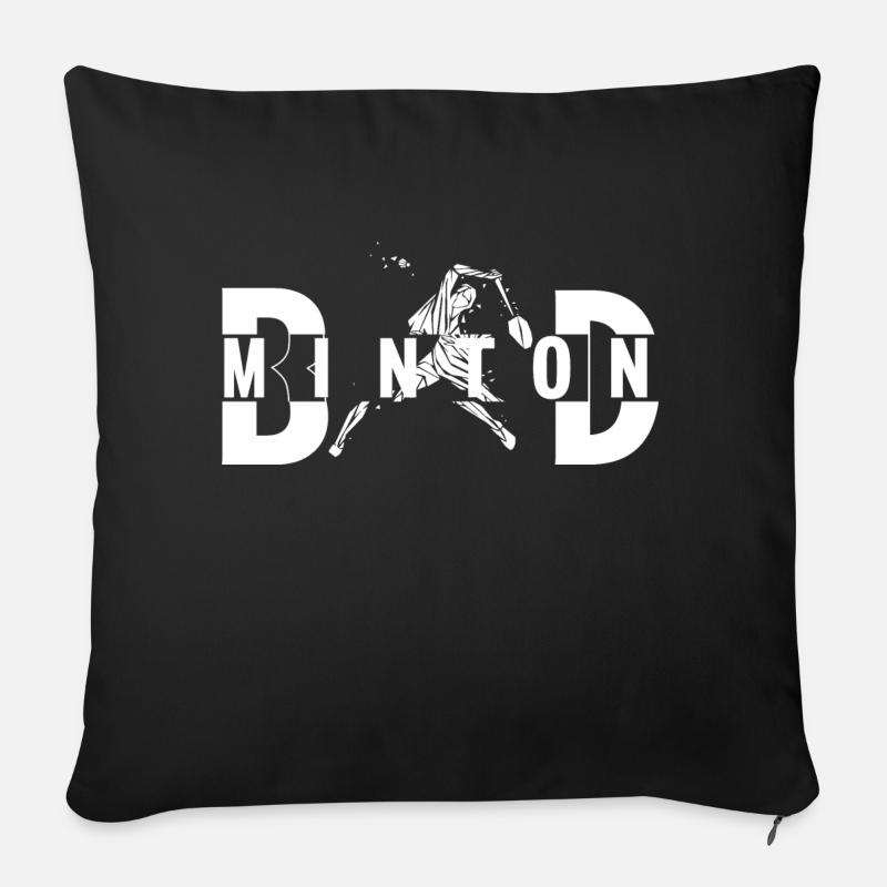 Badminton - Sofakissenbezug 45 x 45 cm - Schwarz