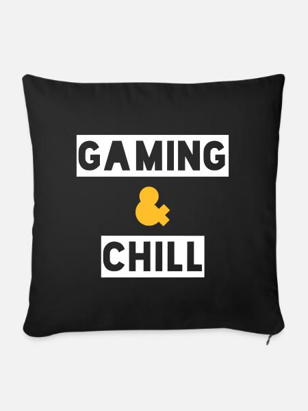 GAMING AND CHILL - Sofakissenbezug 45 x 45 cm - Schwarz
