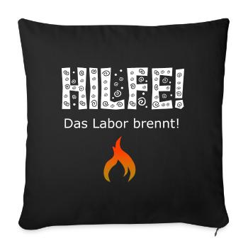 Help, the laboratory is on fire! / Chemistry / Laboratory - Sofa pillowcase 17,3'' x 17,3'' (45 x 45 cm) - black - Front