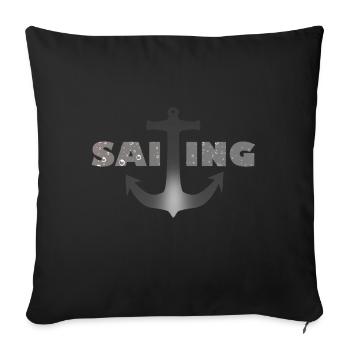 navigation à voile - Housse de coussin décorative 45 x 45 cm - noir - Devant