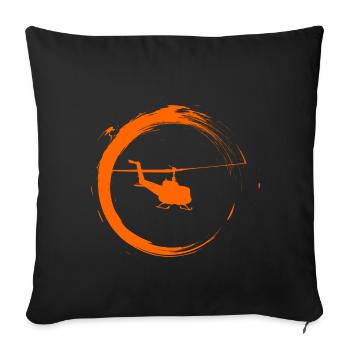 helicopter - Sofa pillowcase 17,3'' x 17,3'' (45 x 45 cm) - black - Front