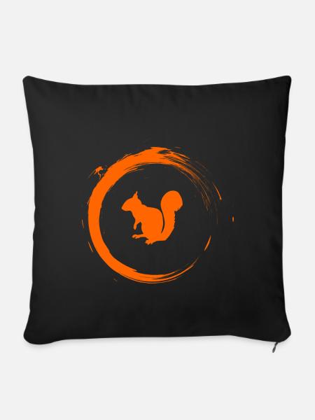 Eichhörnchen - Sofakissenbezug 45 x 45 cm - Schwarz