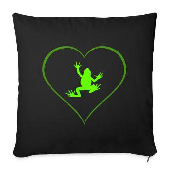 grenouille - Housse de coussin décorative 45 x 45 cm - noir - Devant