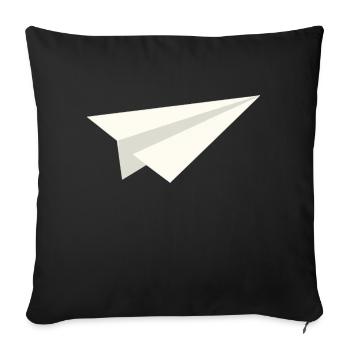 Classique d'avion de papier - Housse de coussin décorative 45 x 45 cm - noir - Devant