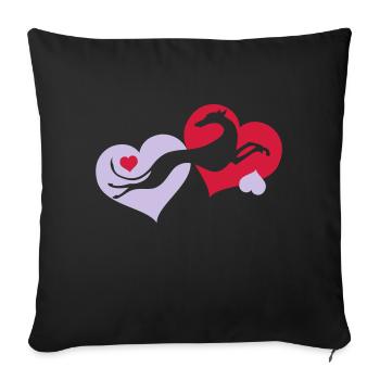Lévrier Valentin - Housse de coussin décorative 45 x 45 cm - noir - Devant