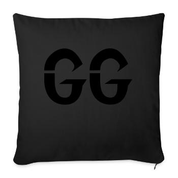 GG - Housse de coussin décorative 45 x 45 cm - noir - Devant