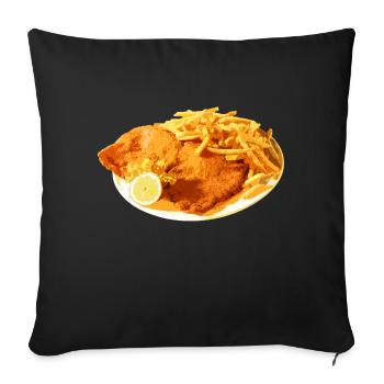 Schnitzel - Sofakissenbezug 45 x 45 cm - Schwarz - Vorne