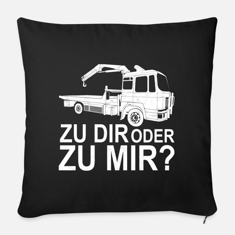 Abschleppdienst Abschlepper Geschenk - Sofakissenbezug 45 x 45 cm - Schwarz
