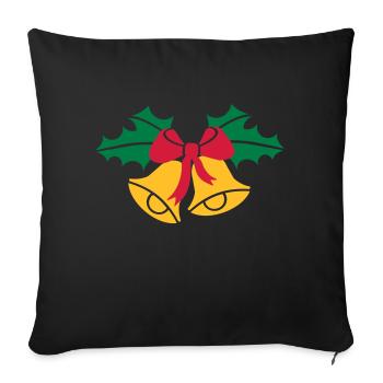 Cloche Noël - Housse de coussin décorative 45 x 45 cm - noir - Devant
