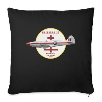 Spitfire 21 Blackpool Air Racer - Housse de coussin décorative 45 x 45 cm - noir - Devant