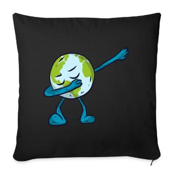 Dabbing Earth Tag der Erde - Sofakissenbezug 45 x 45 cm - Schwarz - Vorne