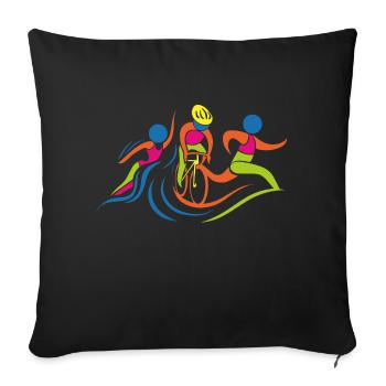 Triathlon - Sofakissenbezug 45 x 45 cm - Schwarz - Vorne