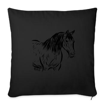 Horse - Sofa pillowcase 17,3'' x 17,3'' (45 x 45 cm) - black - Front