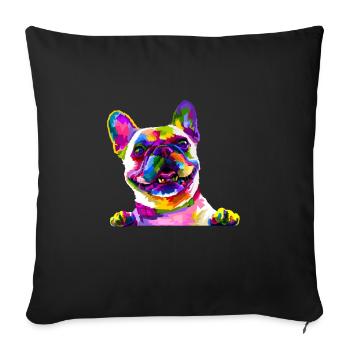 Bouledogue français - Housse de coussin décorative 45 x 45 cm - noir - Devant