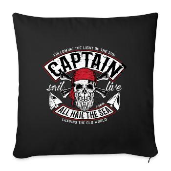 kapitän shirt mit pirat - Sofakissenbezug 45 x 45 cm - Schwarz - Vorne