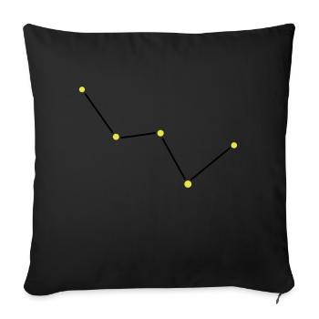 Star constellation Cassiopeia - Sofa pillowcase 17,3'' x 17,3'' (45 x 45 cm) - black - Front