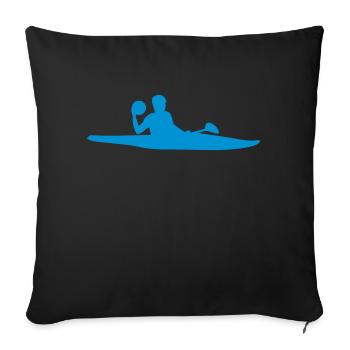 kayak polo sport logo - Sofa pillowcase 17,3'' x 17,3'' (45 x 45 cm) - black - Front