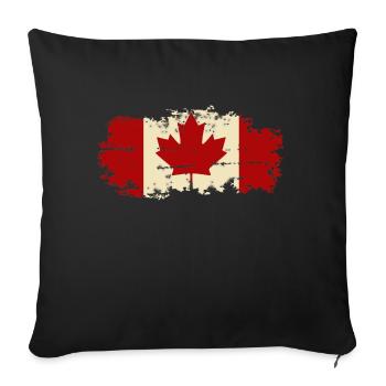 Canada Drapeau canadien, Arrière-plan Célébration Art - Housse de coussin décorative 45 x 45 cm - noir - Devant